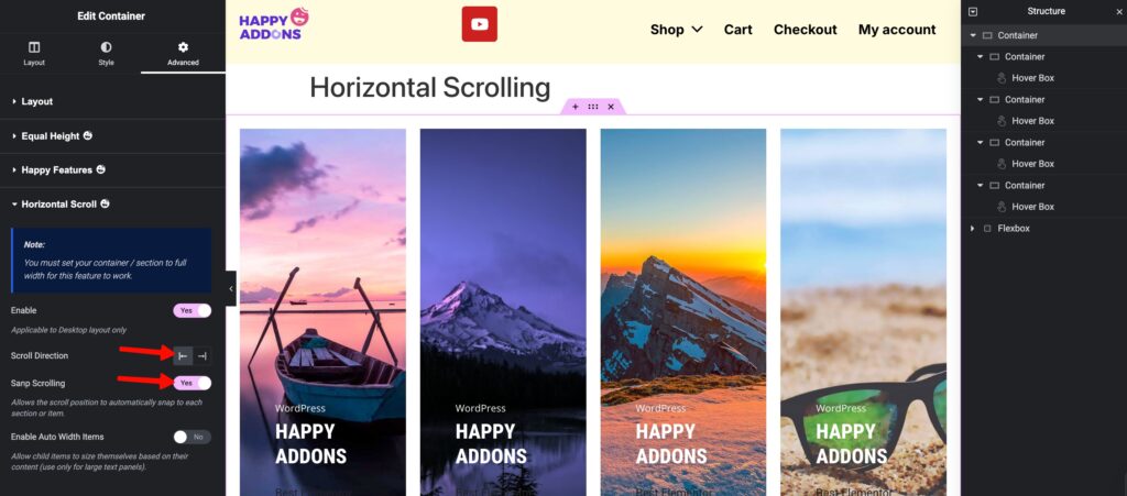 Horizontal Scroll 8 HS 8