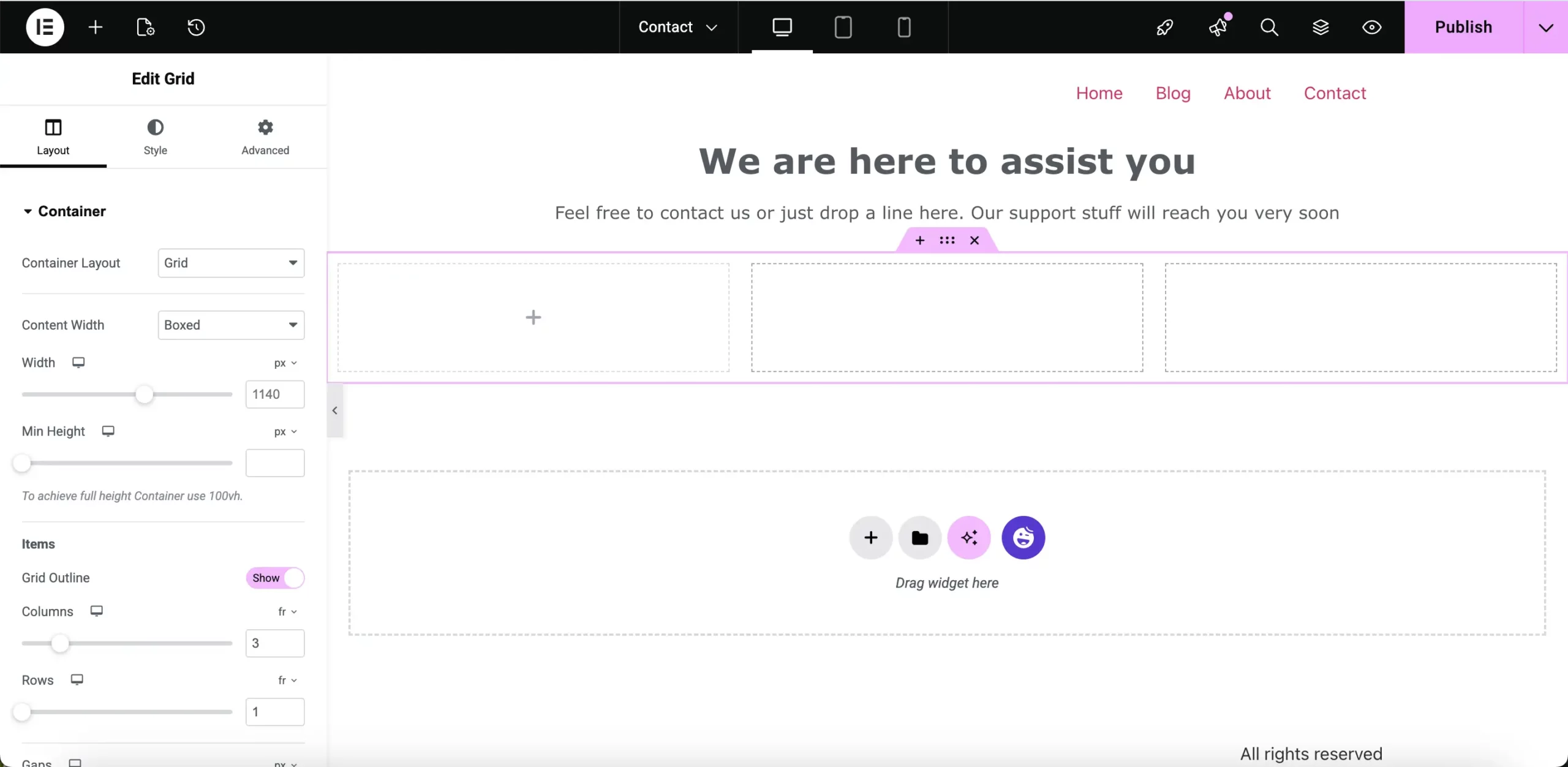 adding 3 widgets to create info box 