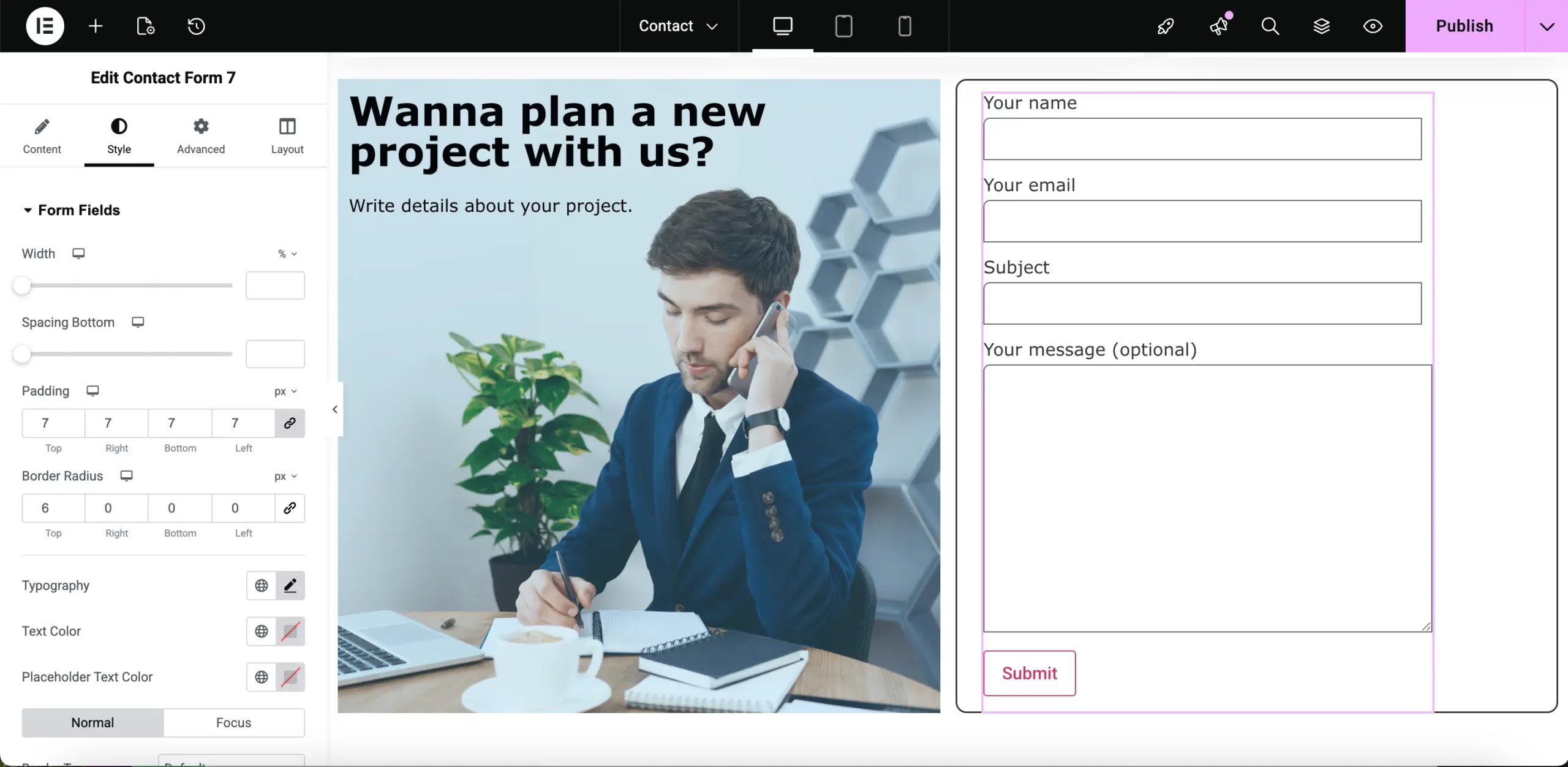setting up form fields 